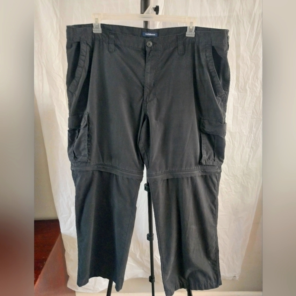 Croft & Barrow belted Zipoff cargo pants Mens size 44×29 gray